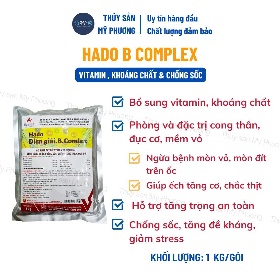 Vitamin khoáng trộn điện giải chống sốc Hado b.Complex tăng trọng giúp tăng cơ chống mòn vỏ cho tôm thẻ cá lươn ếch ốc b