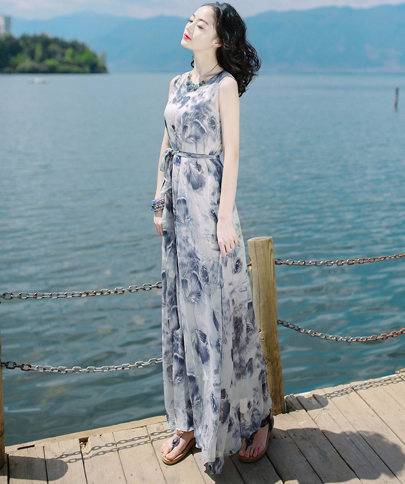 Đầm Maxi voan hoa xinh xắn HATI - DMX00967