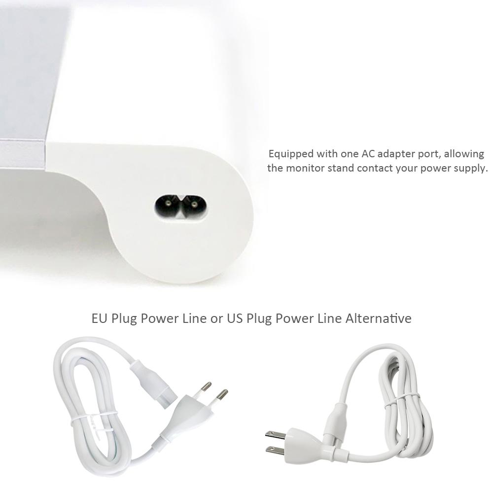 Giá đỡ màn hình máy tính, laptop với 4 cổng sạc USB & bàn phím & Phích cắm Hoa Kỳ