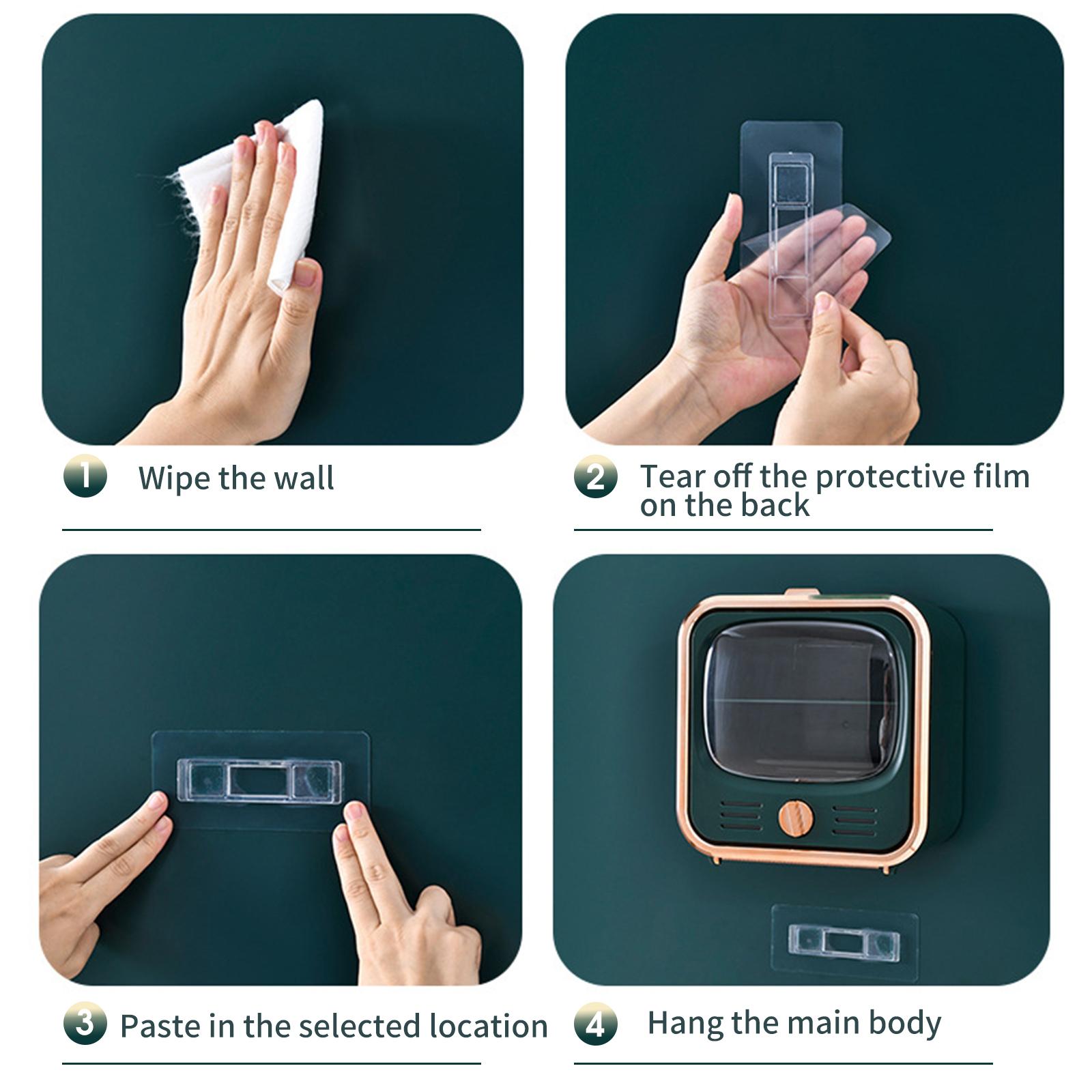 Hộp giấy 2 tầng gắn tường đựng đồ dùng và giấy vệ sinh trong phòng tấm