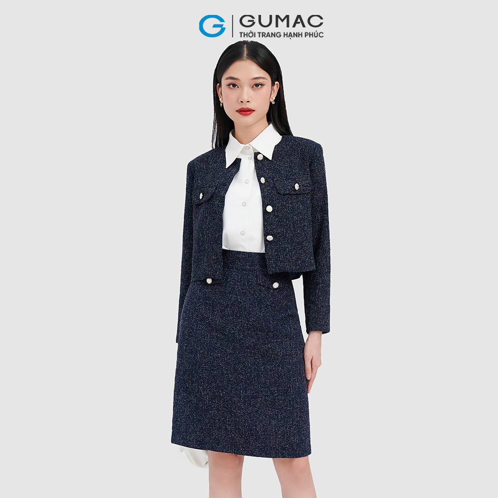 Áo khoác lửng GUMAC AC10057 nắp túi đính nút