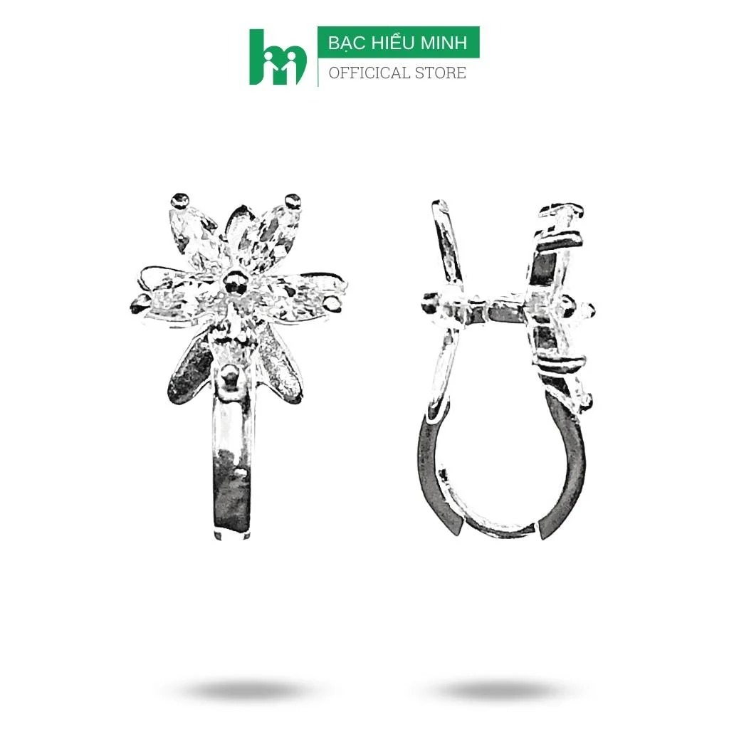 Hoa Tai , Bông Tai Nữ Hoa Xinh Đính Đá Bạc Hiểu Minh HT366