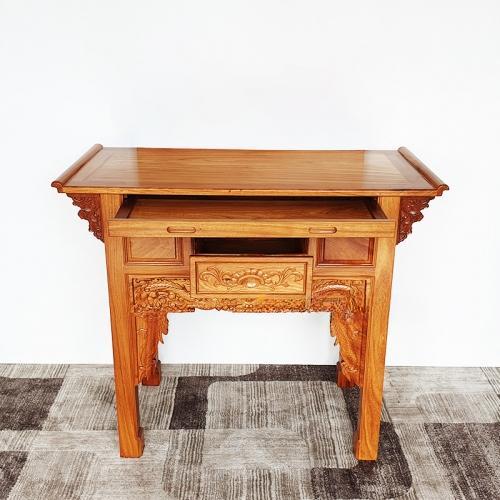 Bàn cúng gỗ gõ bằng , Bàn thờ  1 Tầng Gõ Đỏ Cao Cấp