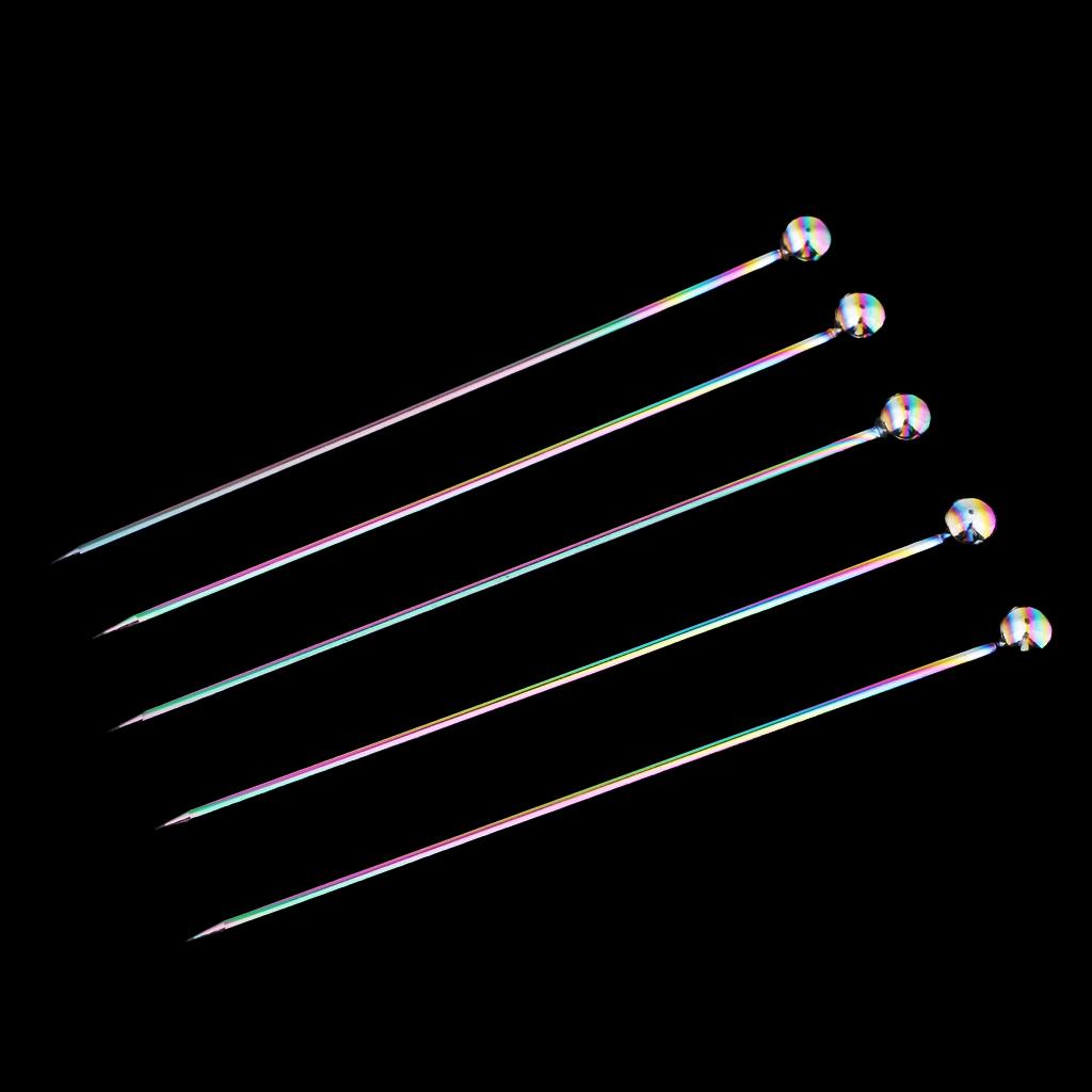 5Pcs/set Stainless Steel Cocktail Picks Cocktail Fruit Sticks Bar Tools for Bar Dringks Home Party Decor