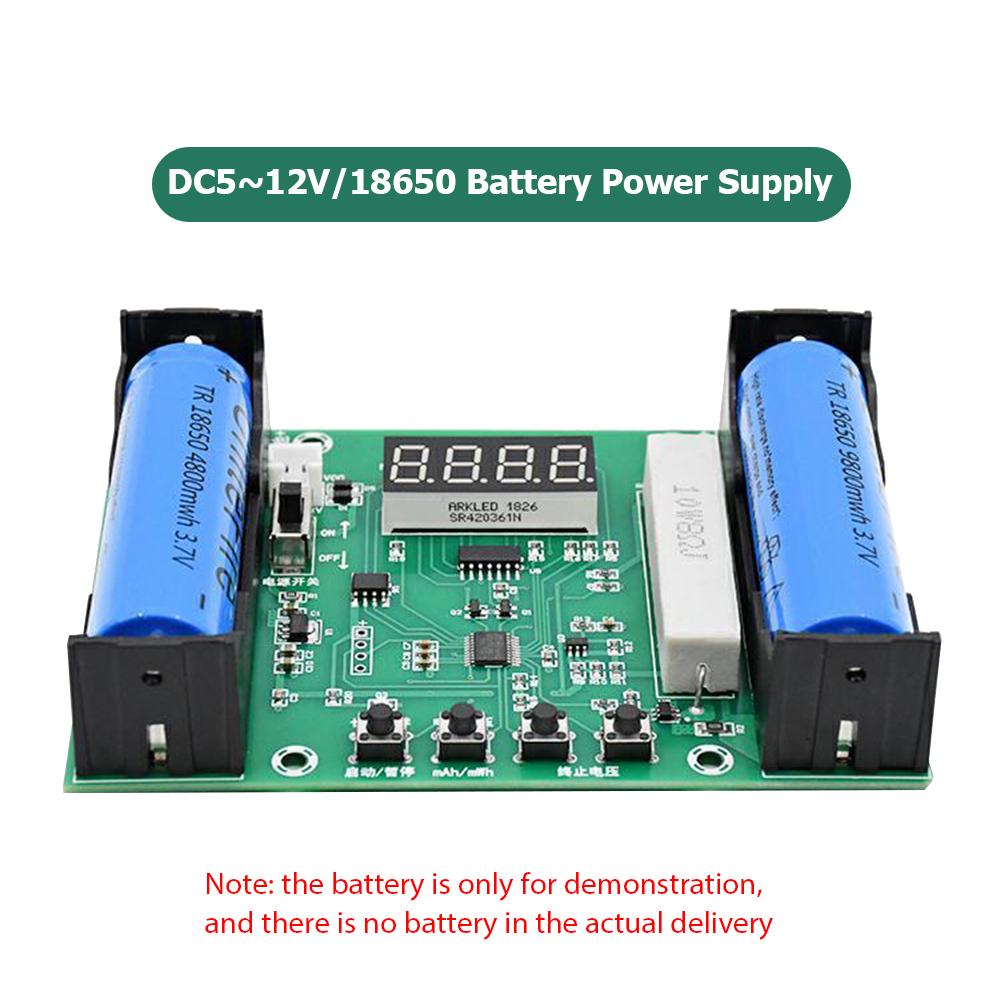 Lithium Battery Real Capacity Tester Module Battery Capacity Meter Discharge Tester Analyzer DC5-12V Digital Battery Testing PCB Module
