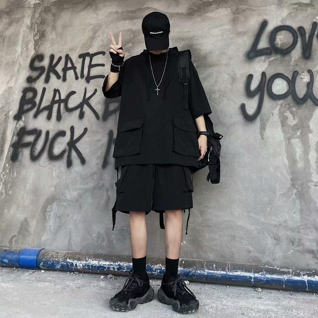 Set Áo Hoodie Và Quần Short Thời Trang Phong Cách Năng Động Cho Nam