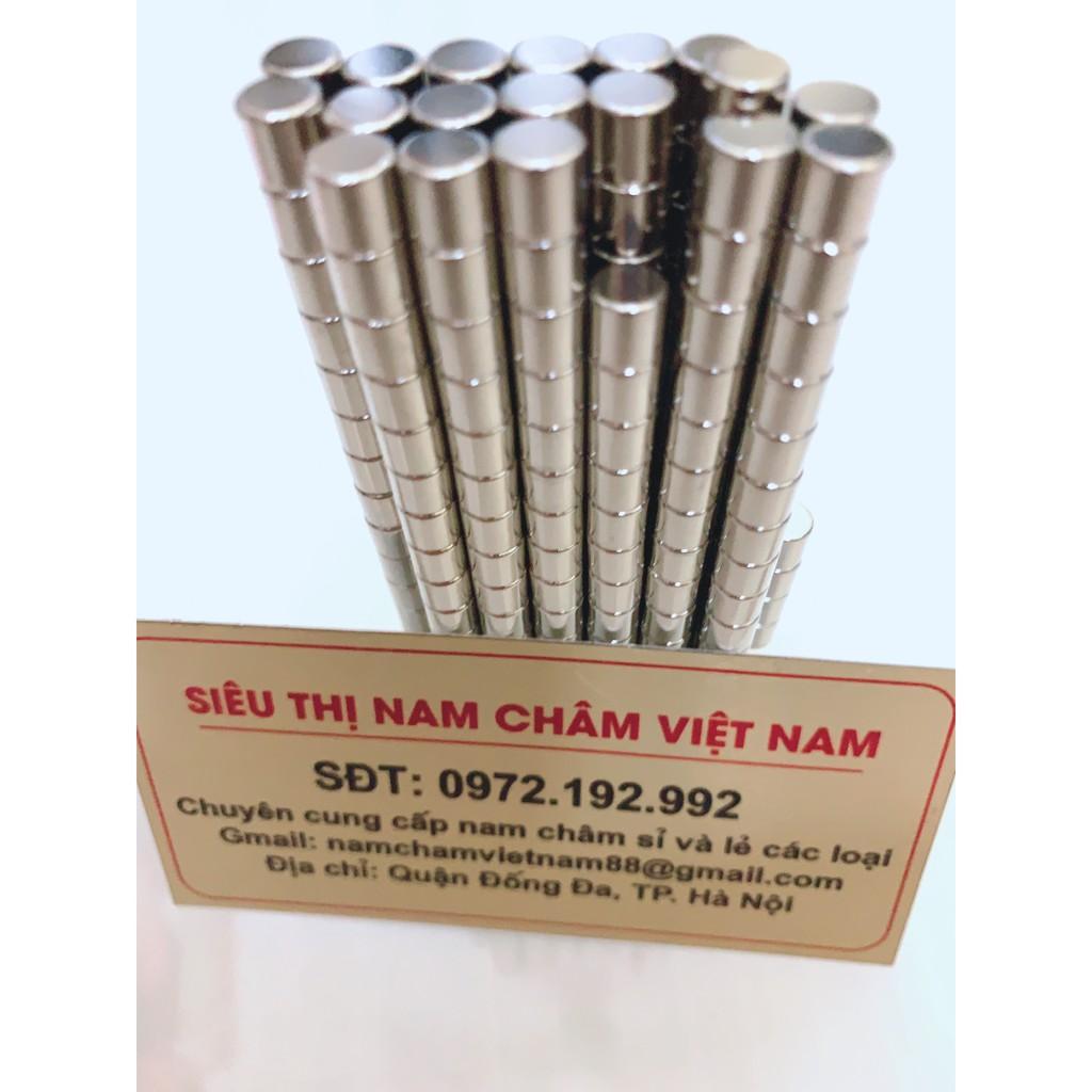 Bộ 10 viên nam châm đất hiếm D6x6mm siêu hút