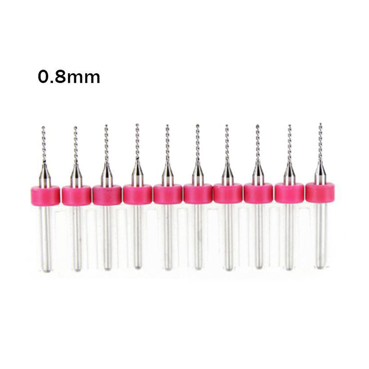 Hộp 10 Mũi Khoan CNC Cao Cấp Độ Chính Xác Cao Đường Kính 0.8mm