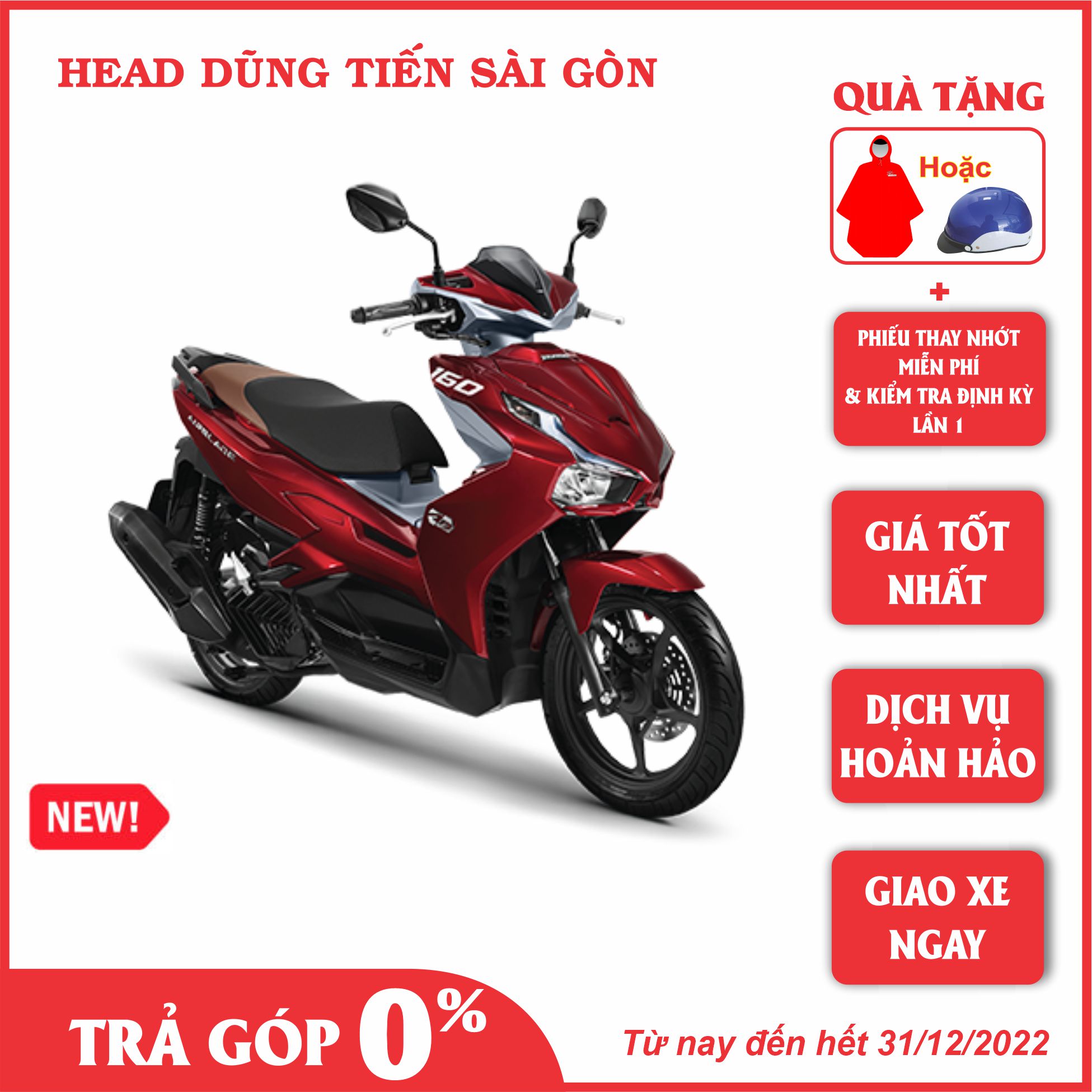 Xe máy Honda AirBlade 2023-160 Tiêu chuẩn- Đỏ xám