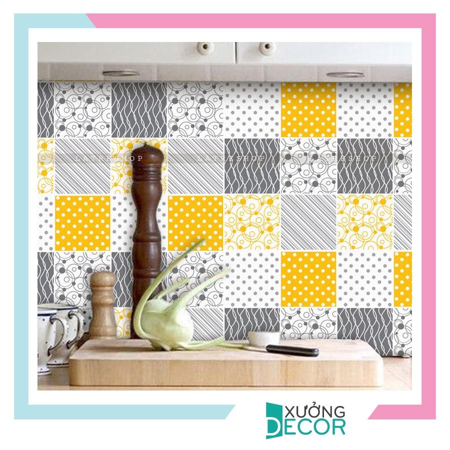 Decal chống nước dán nhà vệ sinh dán tường bếp dễ lau chùi chịu nhiệt Loại 1 - Mix Line Khổ 40x60cm 0018