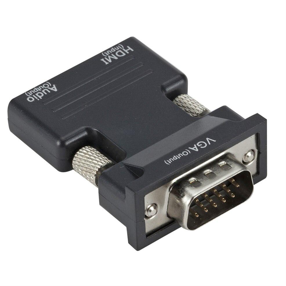HDMI-compatible Female to VGA Male Converter 3.5mm Audio Cable Adapter 1080P HD Video Output for PC Laptop TV Monitor Projector