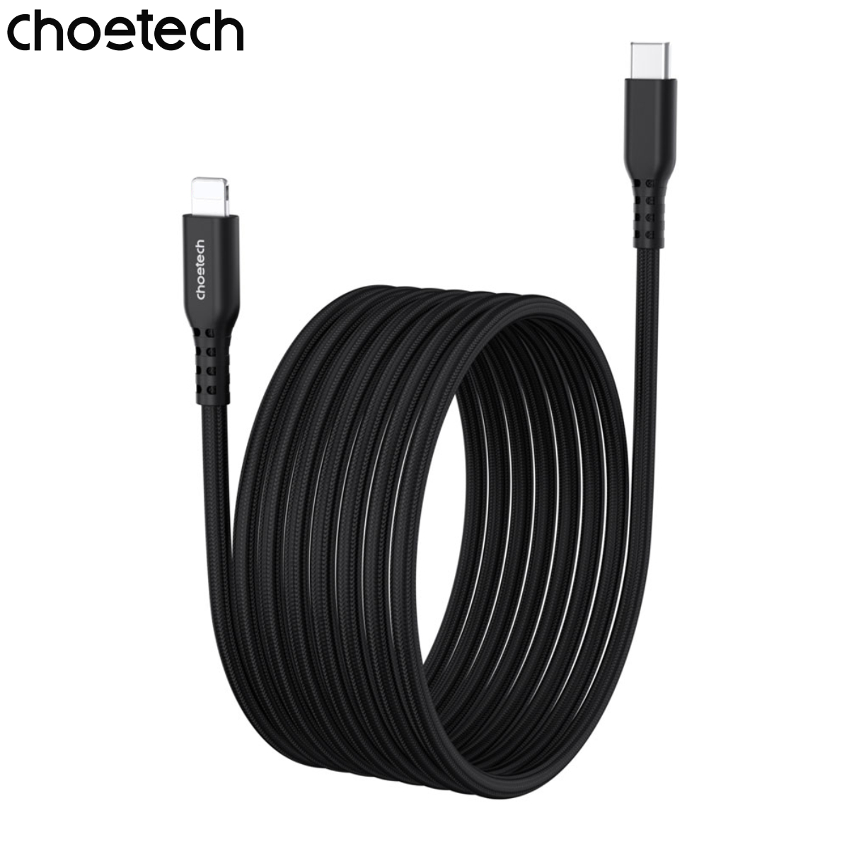 Cáp sạc nhanh và truyền dữ liệu Type C to iP Choetech XCL-1021 công suất 20W dài 1m8 - Hàng chính hãng