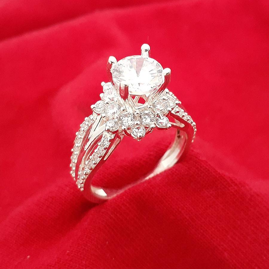 Nhẫn nữ Bạc Quang Thản, nhẫn bạc nữ ổ kết gắn đá kim cương nhân tạo 6ly chất liệu bạc thật không xi mạ , phong cách trẻ trung thích hợp đeo tại các buối dạ tiệc, sinh nhật, làm quà tặng – QTNU56