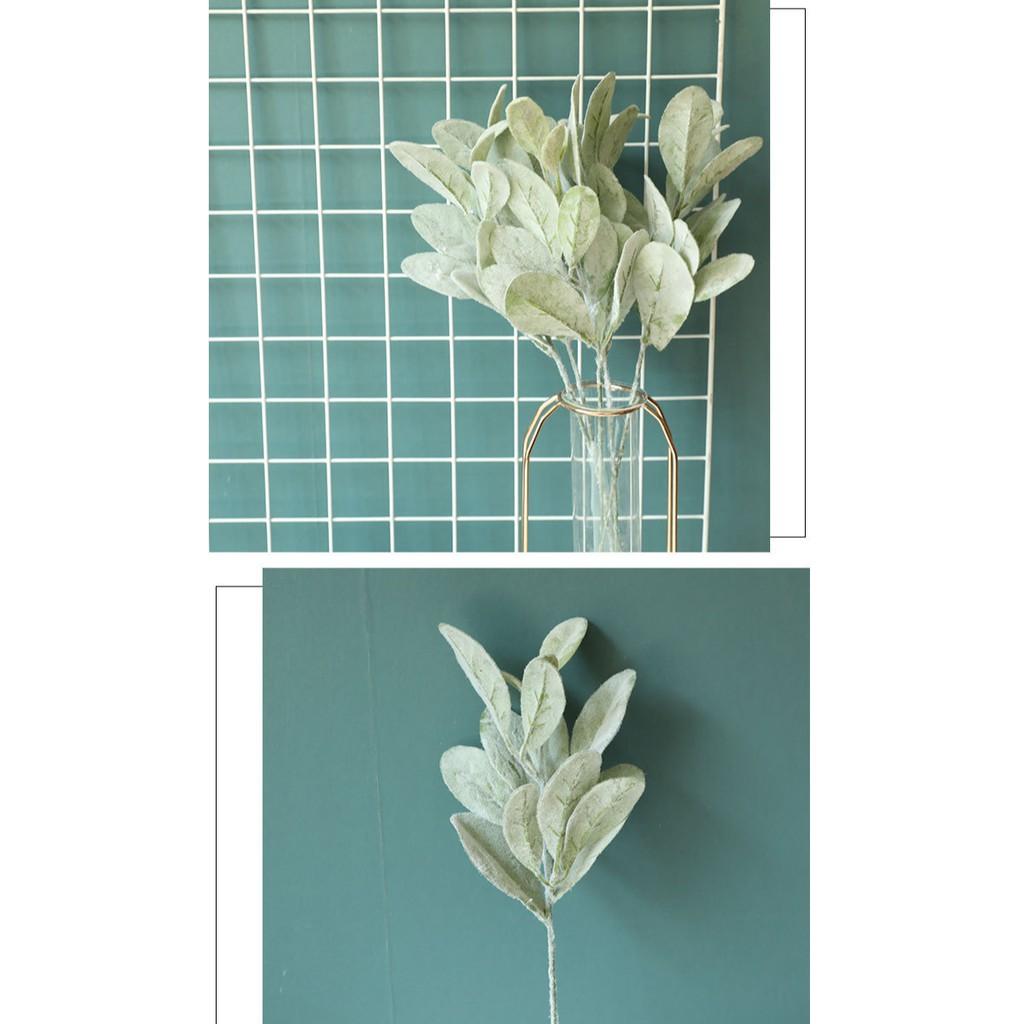 Hoa giả Lá phủ bạc lá decor trang trí lá hoa cô dâu tiệc cưới sự kiện