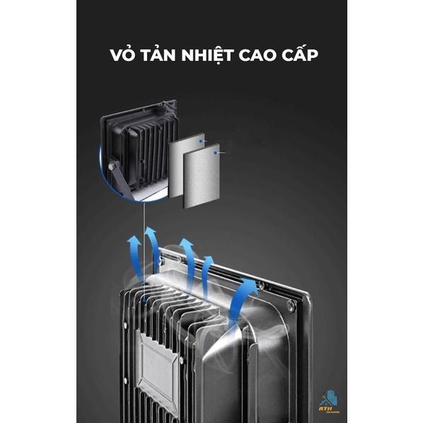 Đèn pha led năng lượng mặt trời, chống nước IP66 với chip led lớn độ sáng cao có cảm biến tự bật tắt kèm remote