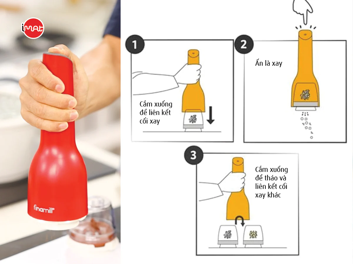 Máy xay gia vị FinaMill pin sạc,  Đa Năng, Tiện Lợi, Thiết Kế Đột Phá