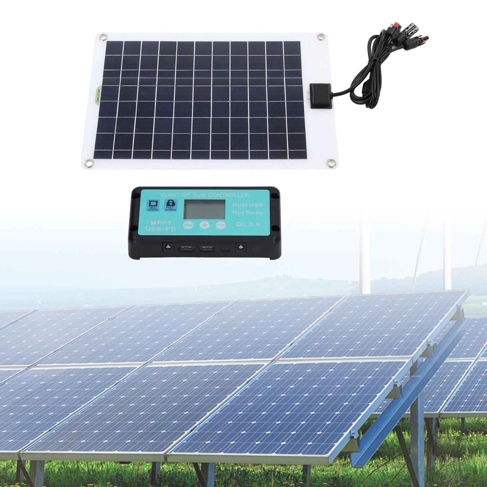 Solar Panel with Dual USB Mppt Controller Solar Charge Controller Waterproof