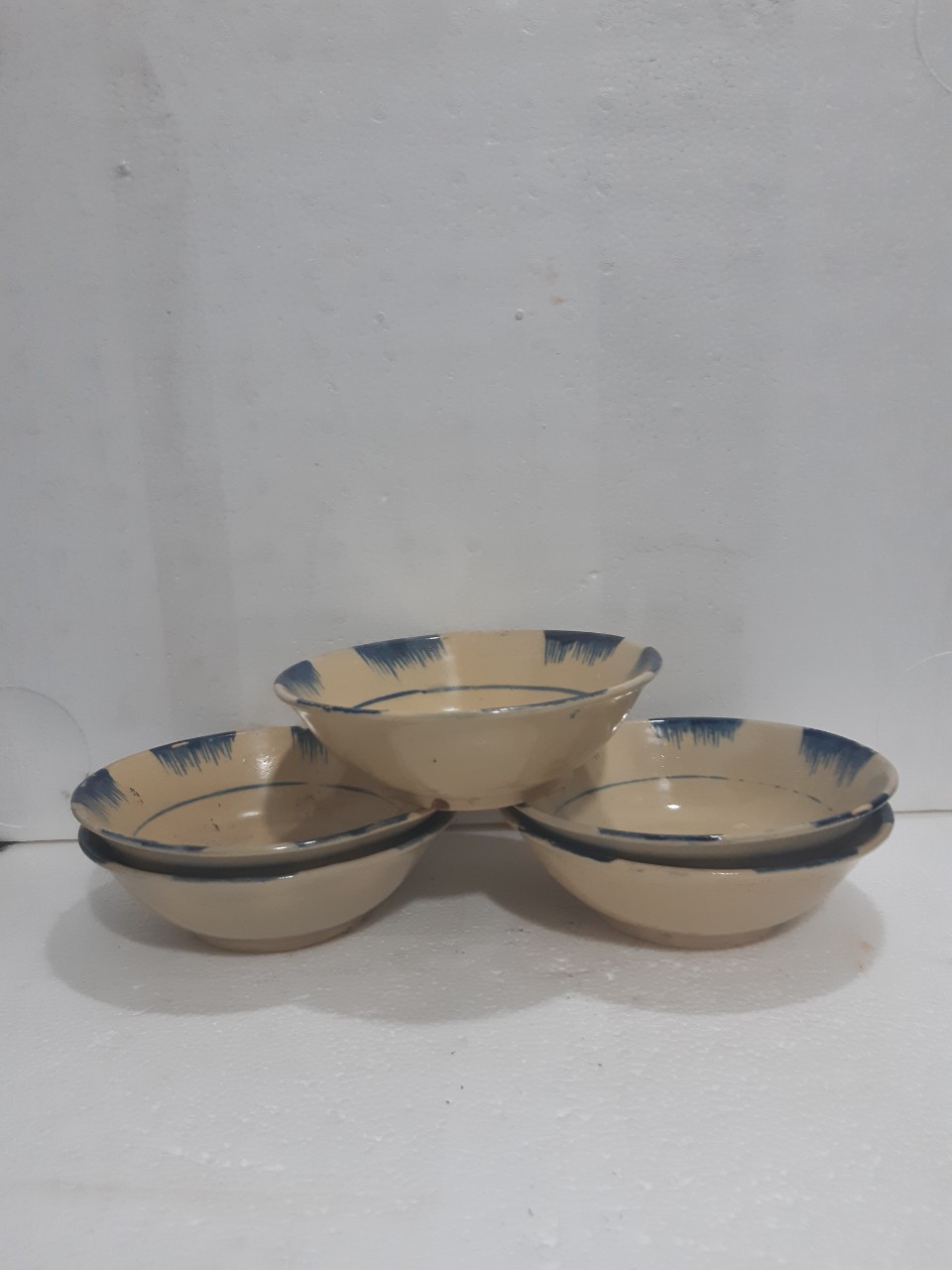Tô kiểu xưa đá phết xanh nhỏ C6*R16 cm