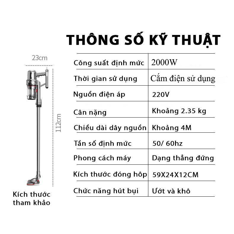 Máy hút bụi cầm tay gia đình SOKANY LOẠI CÓ DÂY SK3378 công suất 2000W, lực hút cực mạnh - HÀNG CHÍNH HÃNG - DELIYA