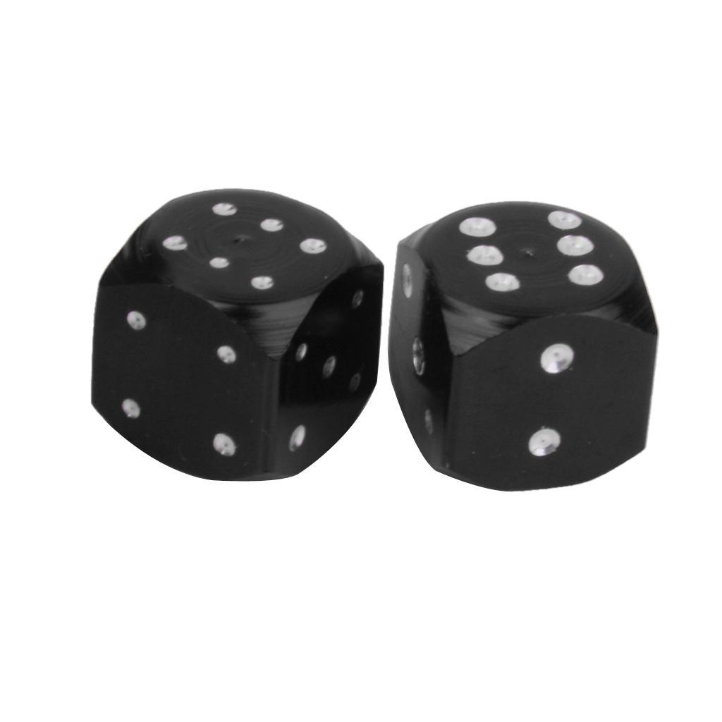 2Pcs Valve Motorcycle Car Tire Valve Metal Dice Black