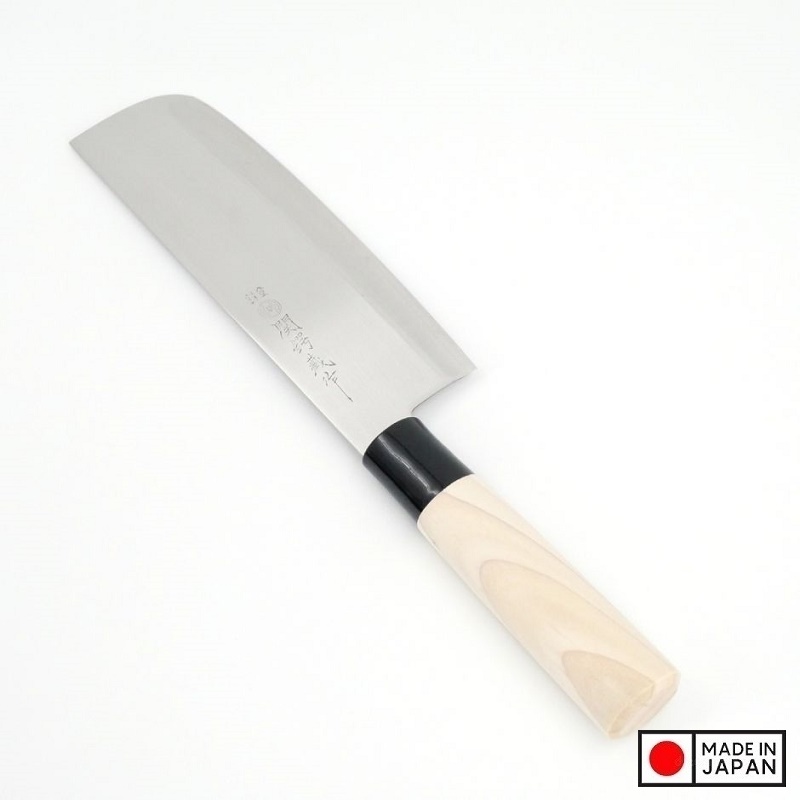 Dao thái cắt rau cán gỗ của Nhật Bản lưỡi dài17.3cm thép không gỉ - Hàng nội địa Nhật Bản |#Made in Japan|