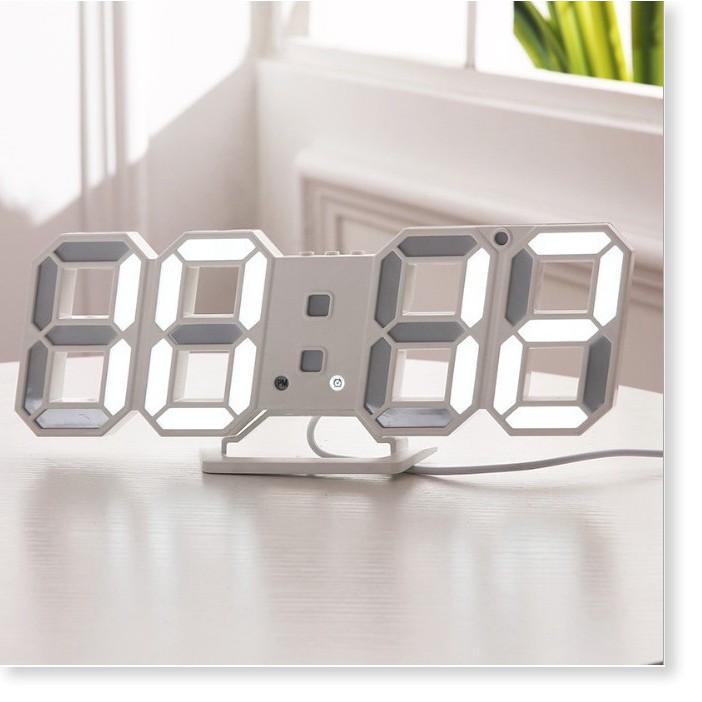 Đồng hồ trang trí để bàn hoặc treo tường đèn led đẹp mắt Silver Moon