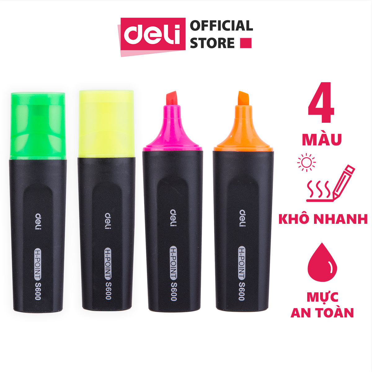 Bút nhớ dòng Deli - Bút dấu dòng - Bút highlight - 2 chiếc - ES600