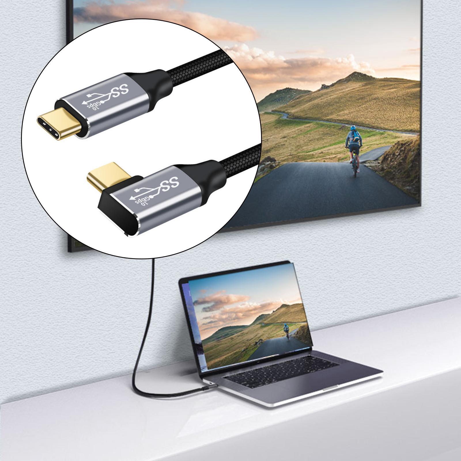 USB C Extension Cable 90 Degree Angled 100W USB 3.1 for Laptops Computer