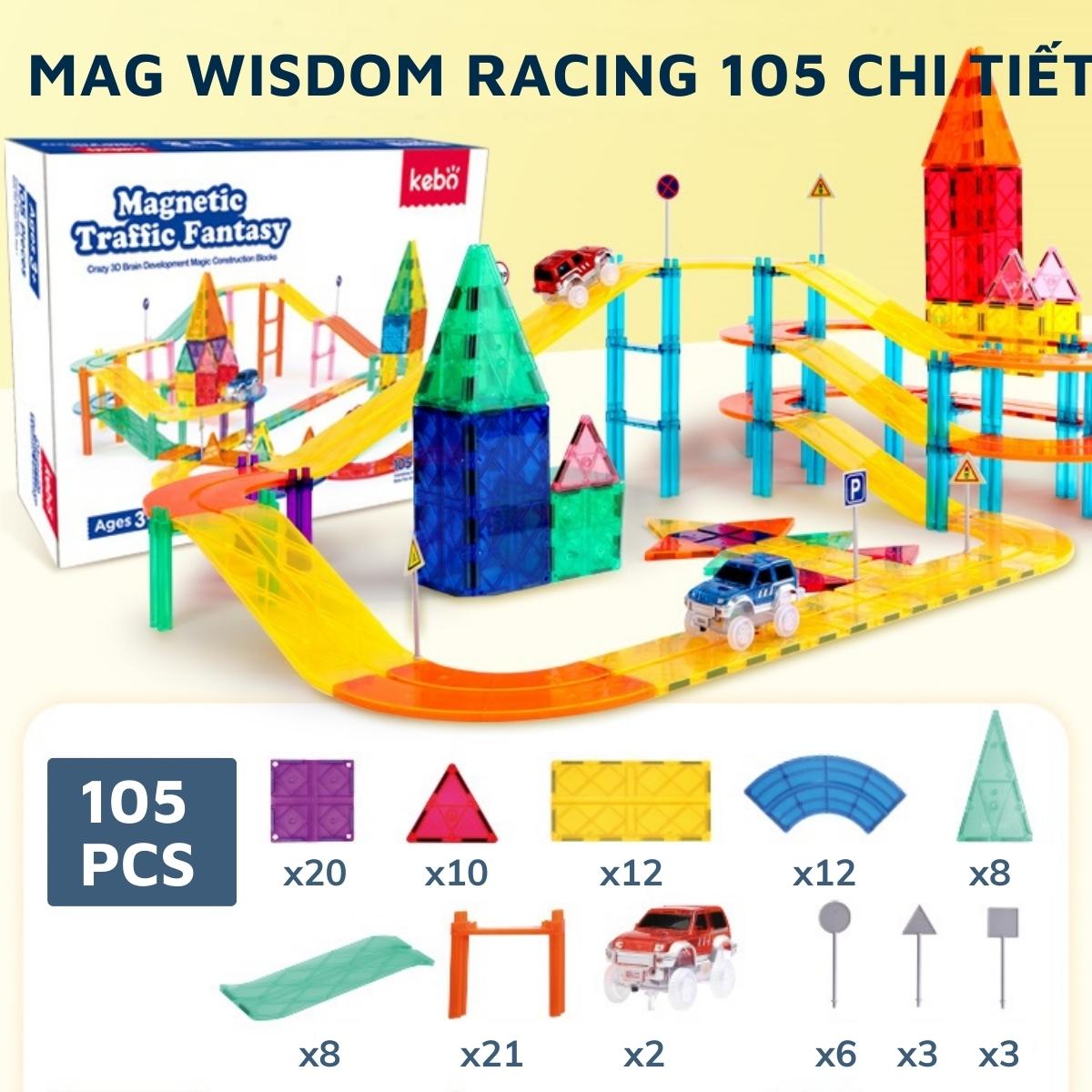 Đồ chơi xếp hình nam châm Mag-Wisdom Racing