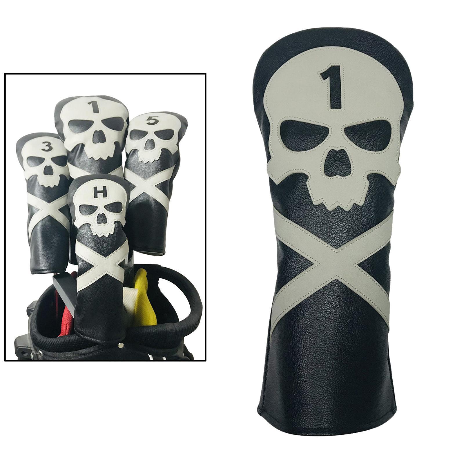 2pcs Waterproof Skull Golf Head Cover Club Headcover Case Guard Accessories