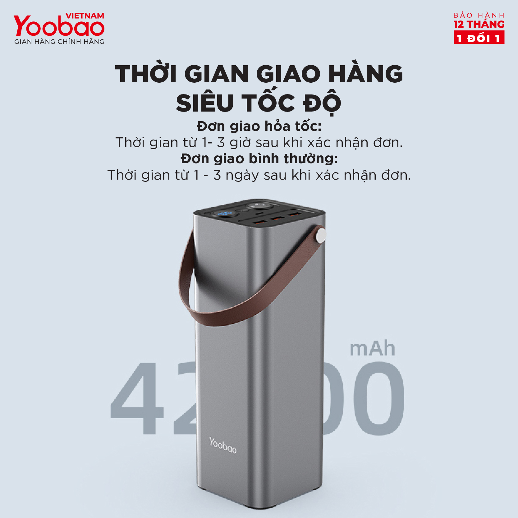 Pin sạc dự phòng 42000mAh Yoobao EN1 Sạc nhanh PD3.0 &amp; QC3.0 220V - Hàng chính hãng