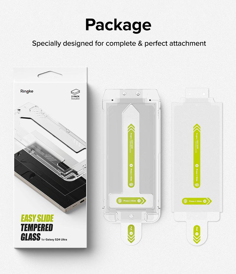 Combo 2 Dán cường lực kèm khung dán cho Samsung Galaxy S24 Ultra RINGKE Easy Slide Tempered Glass_ Hàng chính hãng