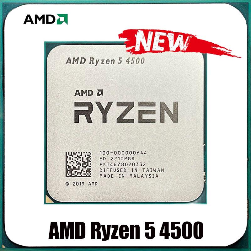 Mới AMD Ryzen 5 4500 R5 4500 3.6 GHz 6 Nhân 12 Luồng 7NM L3 = 8M 100-000000644 Ổ Cắm AM4 Mới Có Quạt