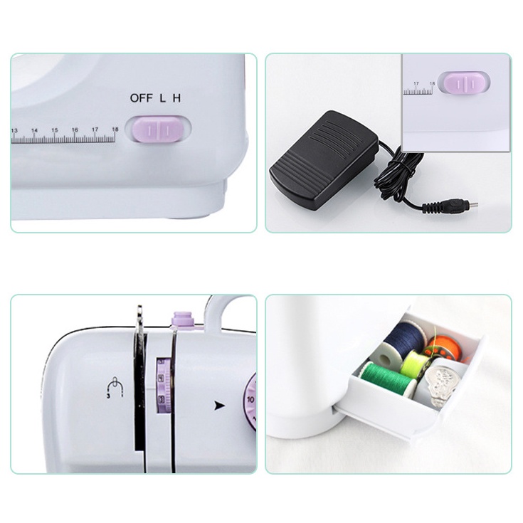 Máy may mini gia đình tiện lợi, thiết kế nhỏ gọn dễ dàng mang đi,có đèn LED chất lượng hàng cao cấp