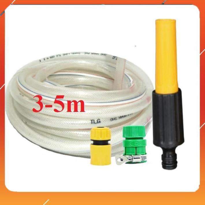 Vòi Xịt️Evoucher Bộ dây vòi xịt nước rửa xe, tưới cây , tăng áp 3 lần, loại 3m, 5m 206622-5Mcút sập+ túi đựng bút