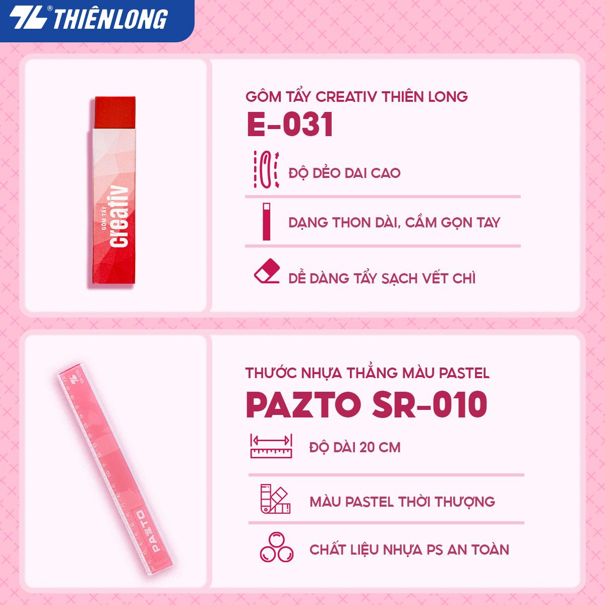 Combo dụng cụ học tập thể hiện cá tính - Tone Hồng ngọt ngào - 07 món