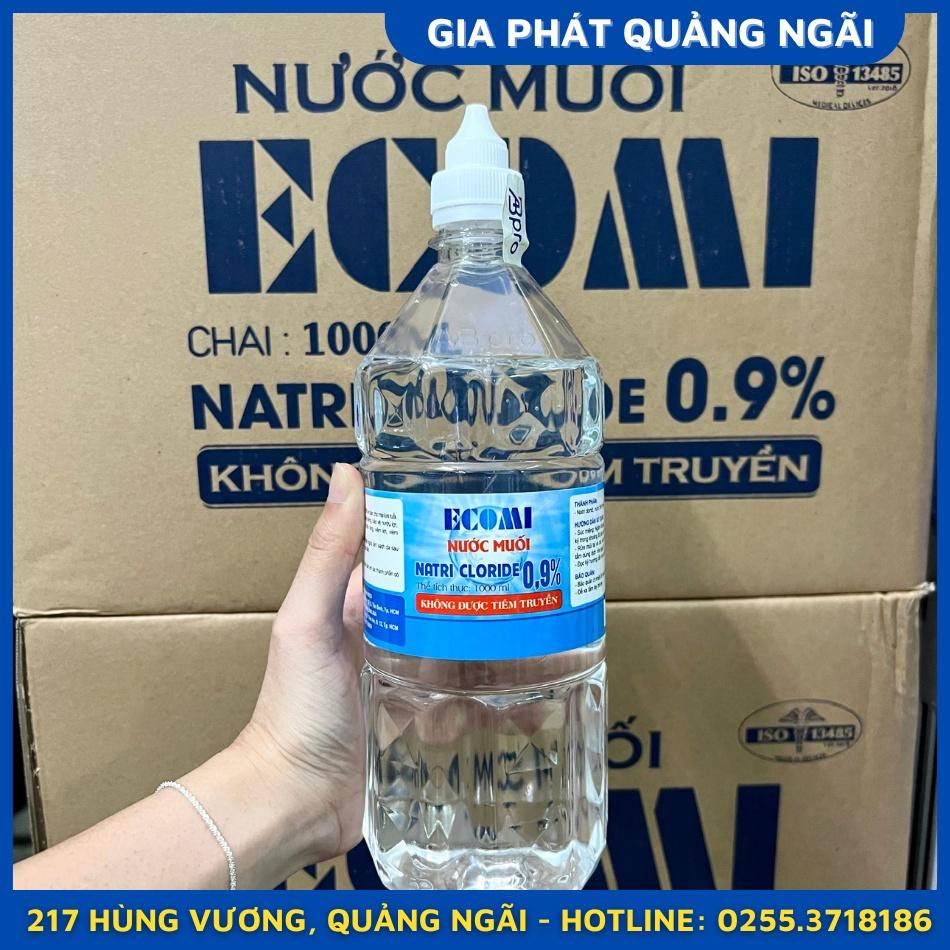 NƯỚC MUỐI SINH LÝ 1000ml ECOMI NACL 0.9% SÚC HỌNG, VỆ SINH VẾT THƯƠNG AN TOÀN