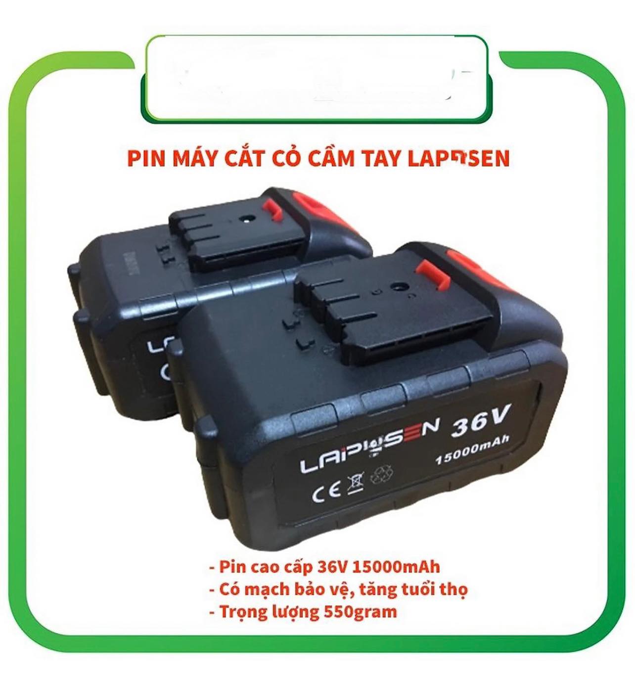 Pin 36V, 10 cell máy cắt cỏ pin