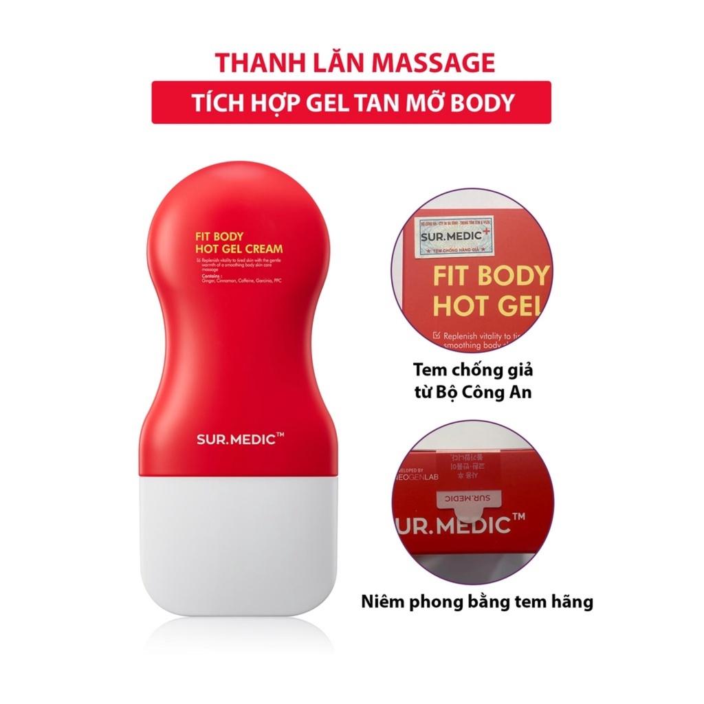 Thanh Lăn Massage Sur Medic Body Fit Body Hot Gel Cream Tan Mỡ Săn Cơ Định Hình 100ml