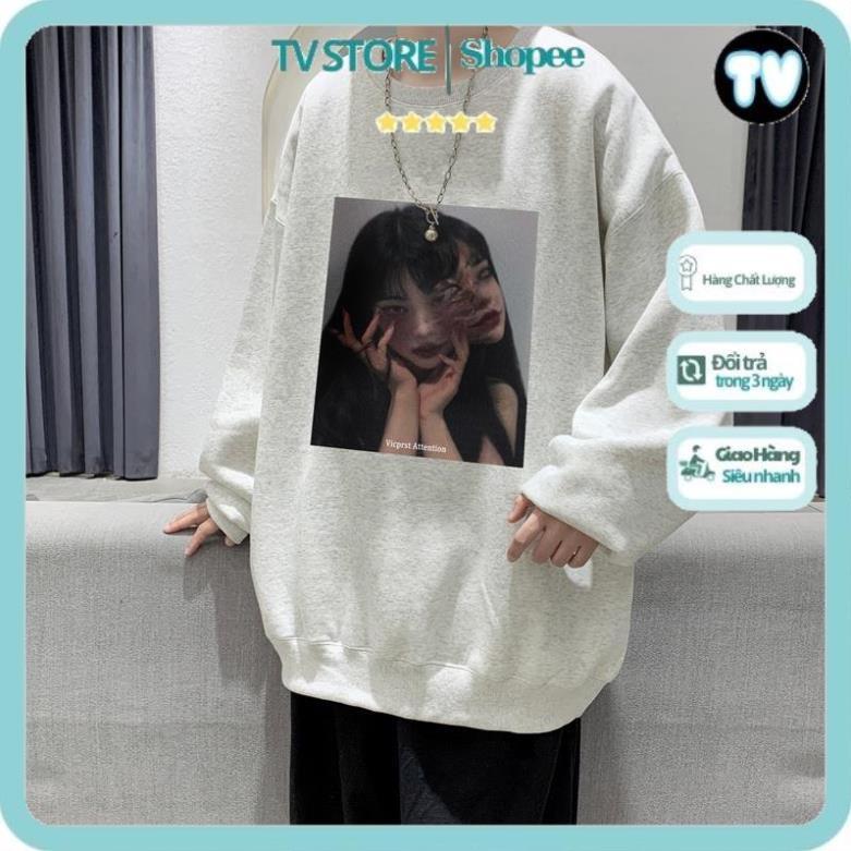 Áo Nỉ Nam TVSTORE Áo Sweater nam cổ tròn dáng rộng phong cách Hip hop cá tính