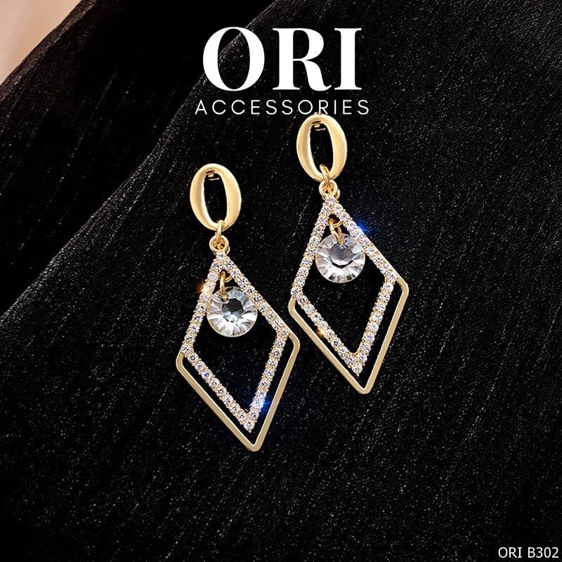 Bông tai nữ đính đá Felicity sang trọng thời trang ORI ACCESSORIES B305