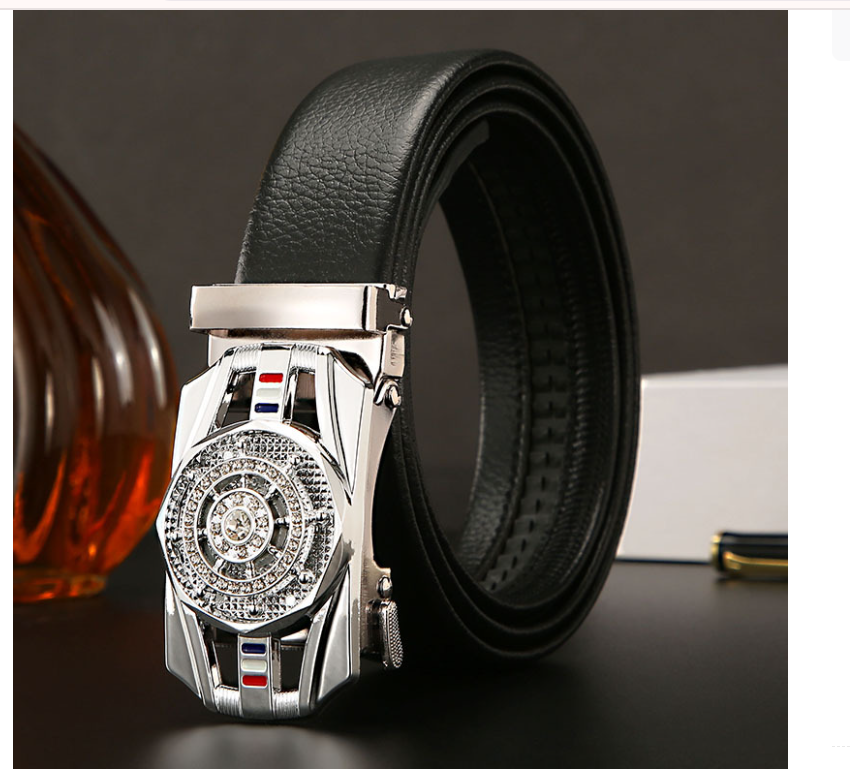 Thắt lưng da nam mặt khóa tự động và khóa xoay hợp kim cao cấp phong cách hàn quốc