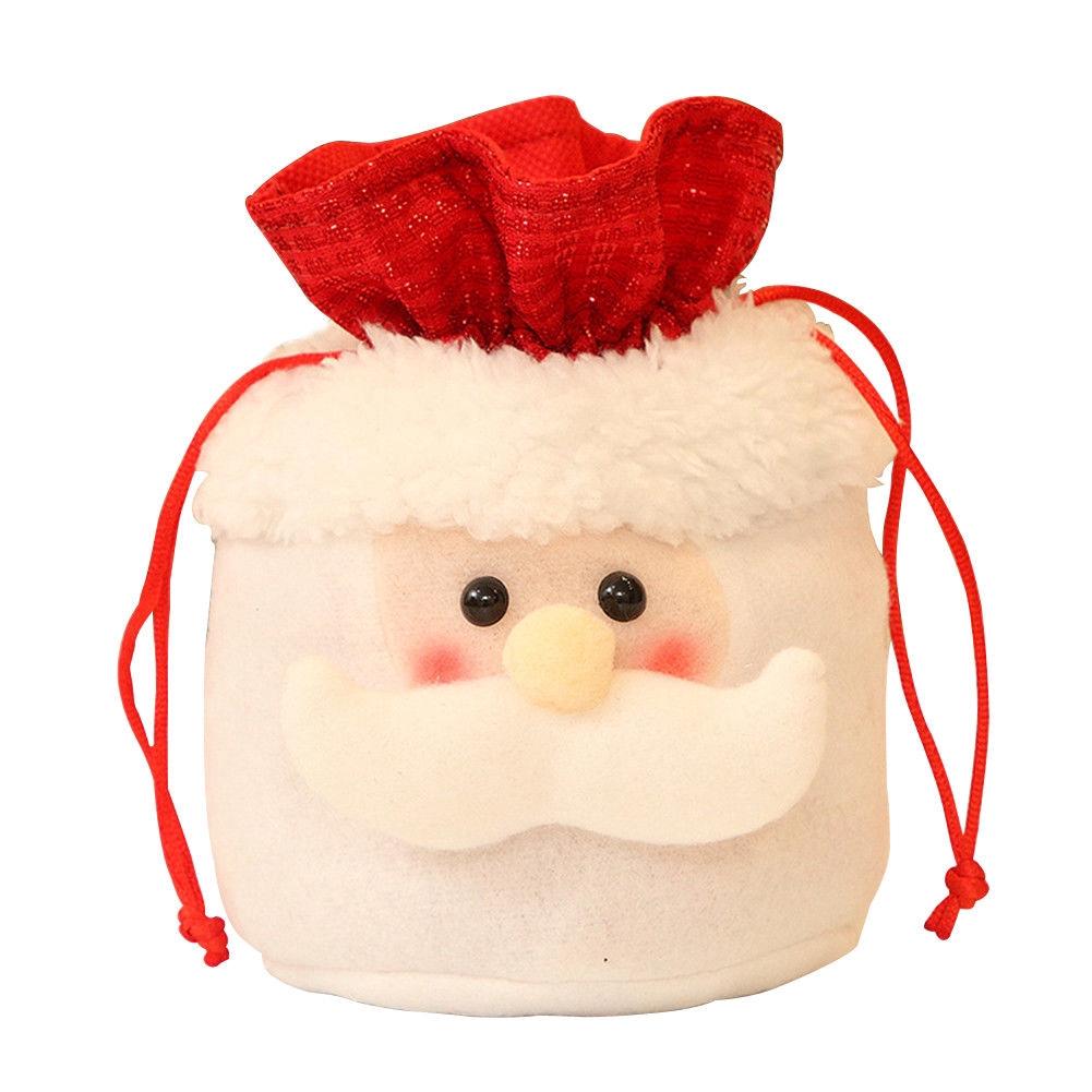 Túi vải đựng quà giáng sinh dành cho trẻ em hình ông già Noel tuần lộc