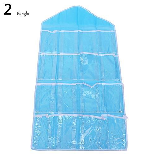 Túi đựng đồ lót/đồ mỹ phẩm 16 ngăn đa năng kiểu treo tiện dụng M205899 hồng