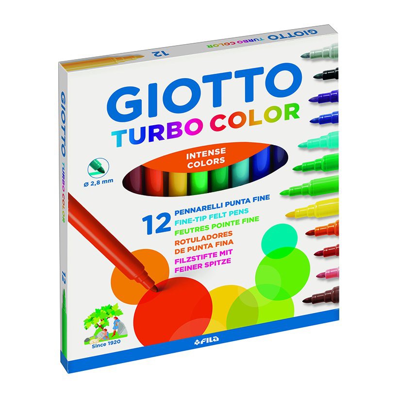 Hộp bút dạ GIOTTO Turbo 12 colors