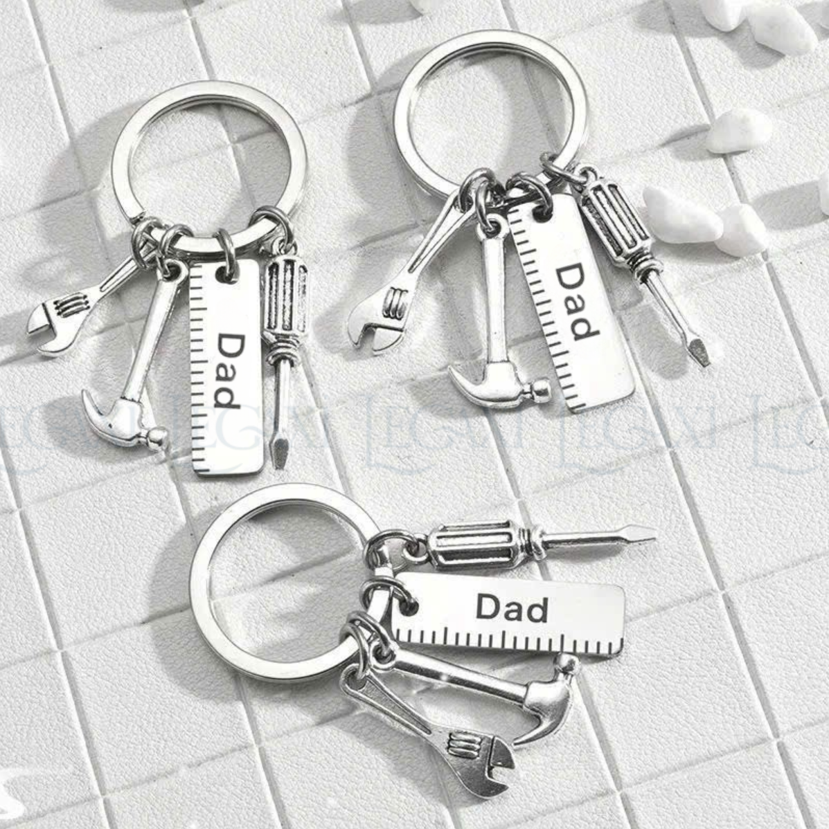 Móc Khóa Công Cụ Sữa Chữa Mini Búa Tua Vít Cờ Lê Bằng Kim Loại Dùng Cho Chìa Khóa Xe Máy, Xe Hơi, Nhà, Quà Tặng Cho Bố