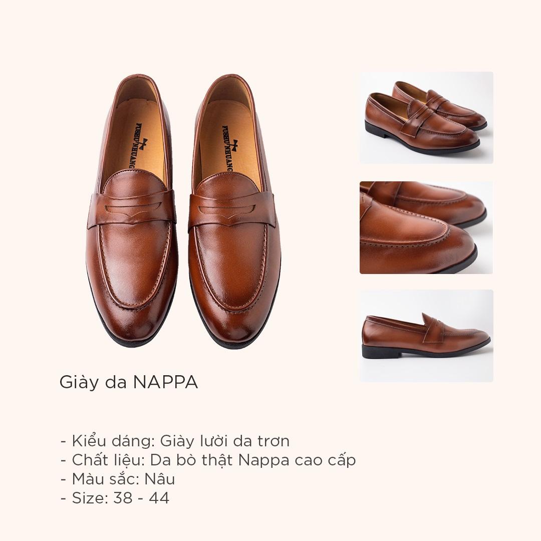 Giày Da Nam Công Sở Penny Loafer Da Bò