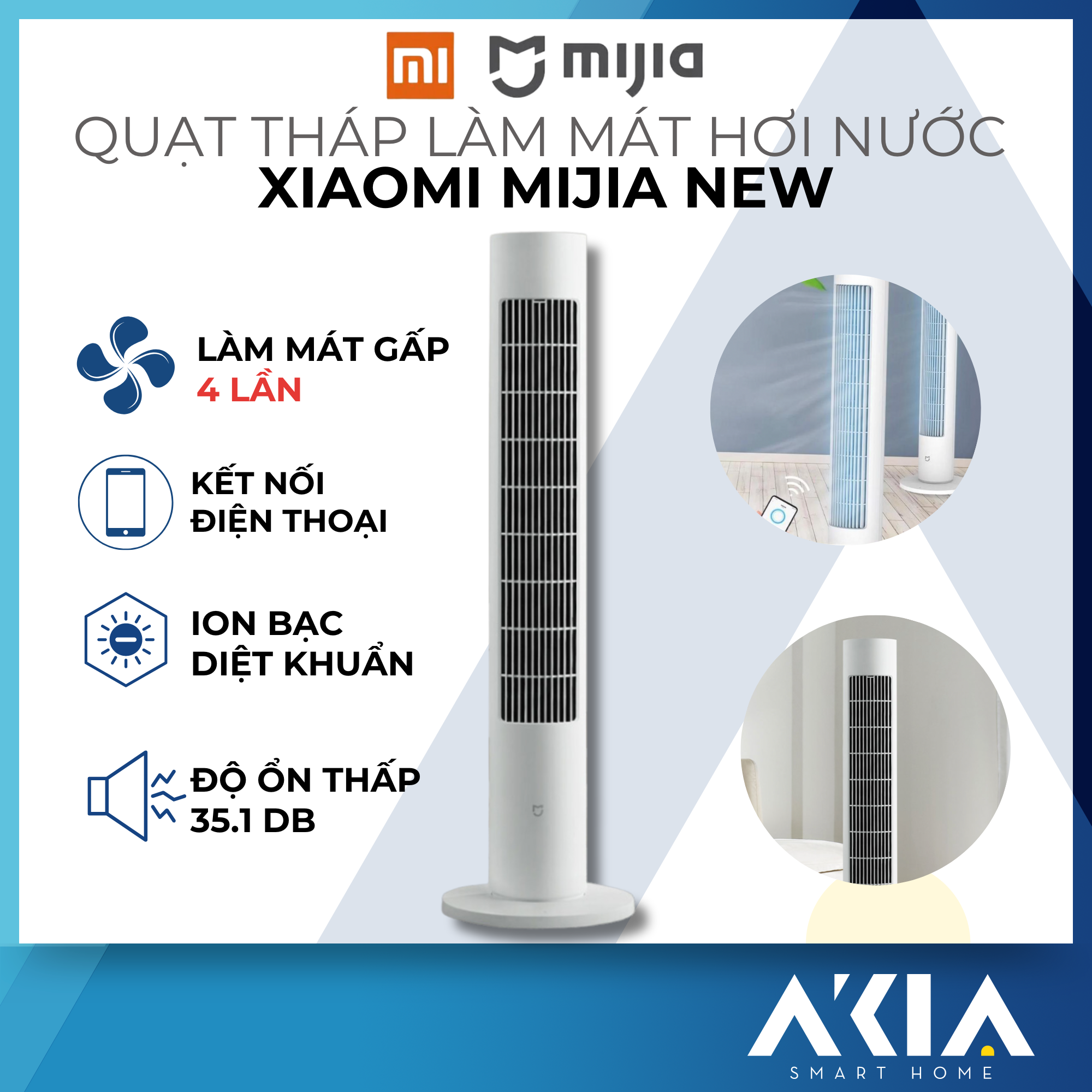 [MỚI 2023] Quạt tháp làm mát bằng hơi nước Mijia Xiaomi model mới nhất 2023 - Làm mát gấp 4 lần, kết nối điện thoại - Hàng chính hãng