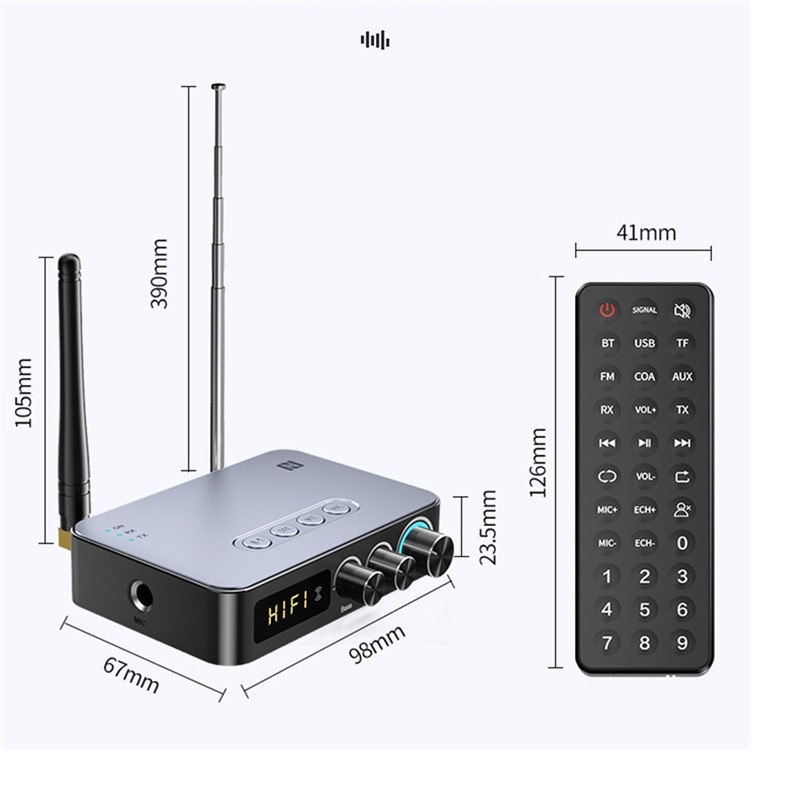 SOAIY Bộ Thu Phát Âm Thanh Bluetooth 5.1 Chuyển Đổi Aux 3.5mm Đầu Đọc Thẻ U/TF/Nhạc Stereo Âm Thanh Vòm 3D Bluetooth M9 Pro - Hàng Nhập Khẩu
