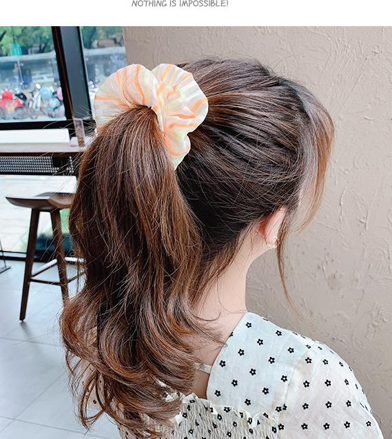 Dây buộc tóc Scrunchie kẻ ngang mầu sắc dễ thương HD83